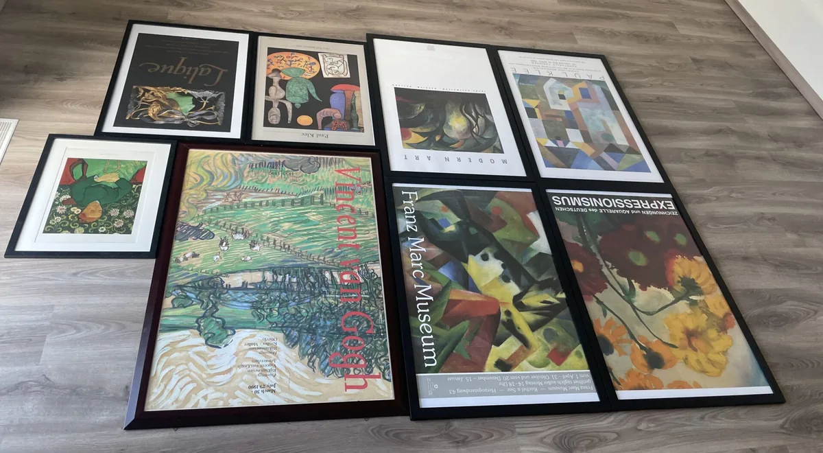 Plakate, Originale, Ausstellungsplakate von Kunsthallen im Rahmen