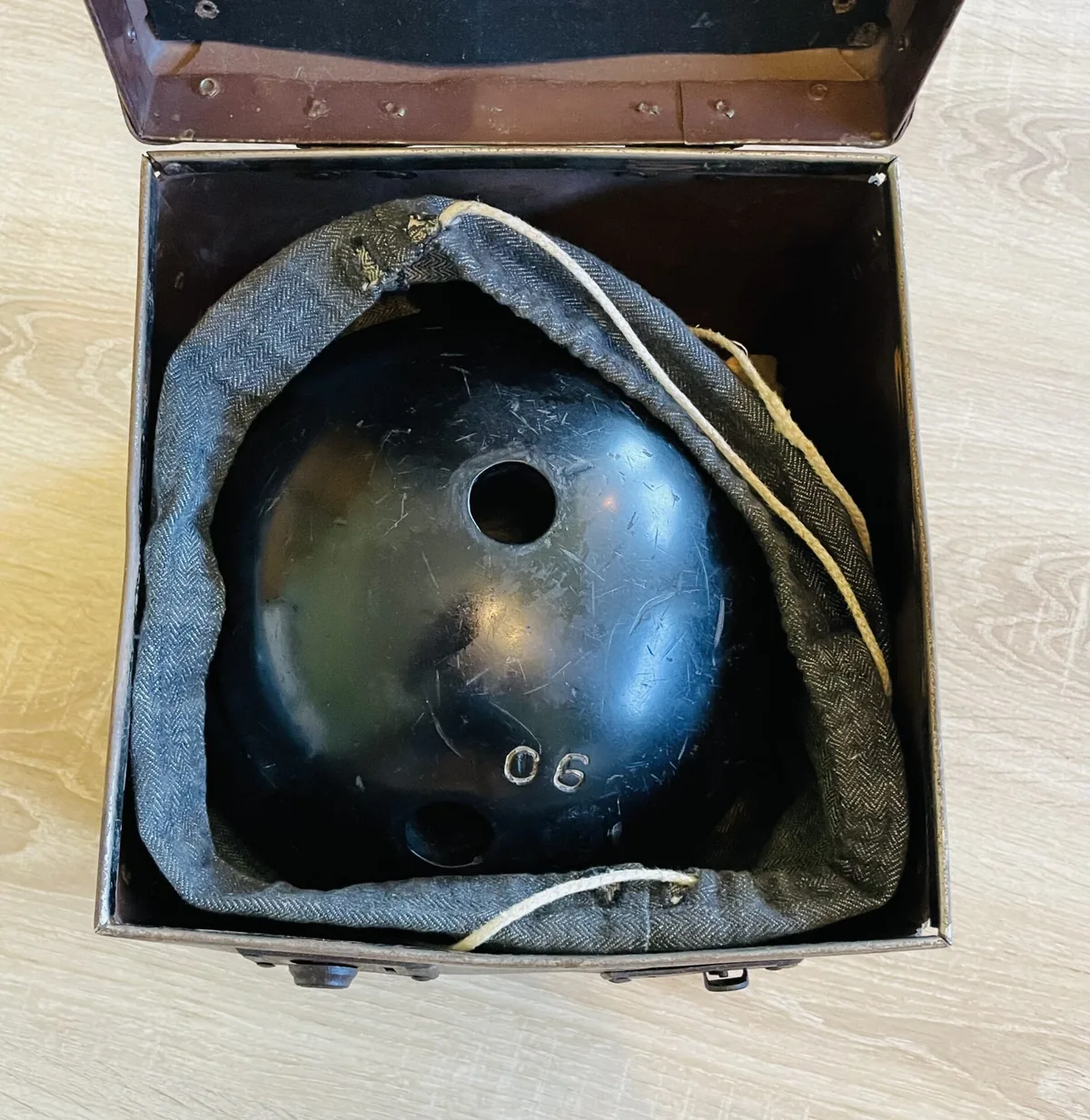 Bowlingkugel originalen Transportbox mit Stoffpolsterung, Vintage , 1950er