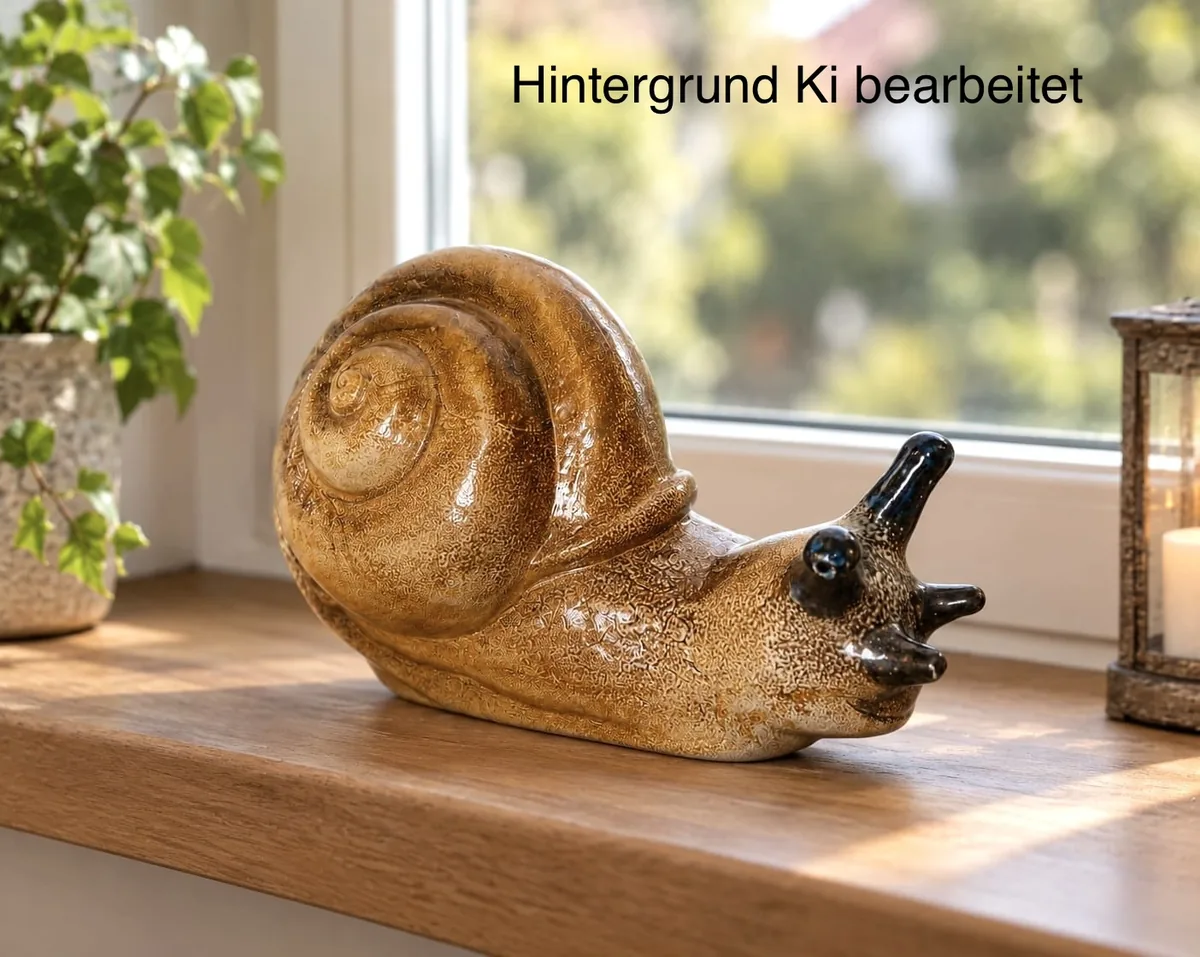 Keramik Schnecke Vintage Deko – Keramik Schnecke, Glasur, Vintage Dekoration, Gartendeko, Handgefertigt, Groß, Hingucker