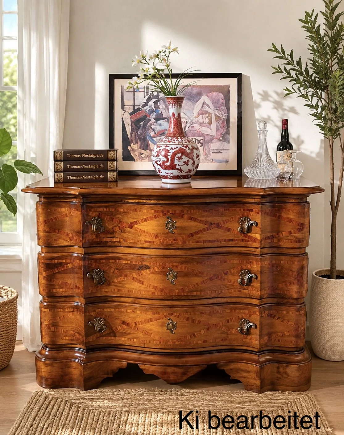Vintage Kommode Barockstil Chippendale Intarsien Ars Antica Srl Nr.1008 – Augenblickliche Verführung im Vintage-Charme – Barockstil-Kommode von Ars Antica Srl Nr.1008
