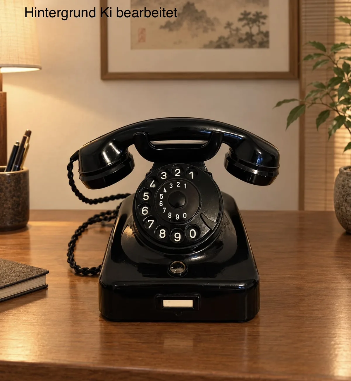 Wählscheibentelefon-vintage-bakelit – Wählscheibentelefon, Tischtelefon, FTZ, Vintage, 1950er, Bakelit, Sammlerstück, Dekoration
