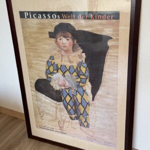 Werbeplakat ,Vintage, Staatsgalerie Stuttgart, Picassos Welt der Kinder, Rahmen