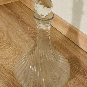 Karaffe, antik, 1920, Jugendstil, Kristallglas, Facettenschliff