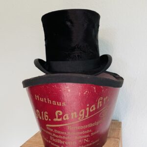 Zylinder & Hutschachtel, antik, 1890er, Huthaus Alb. Langjahr, Heilbronn, Dekoration