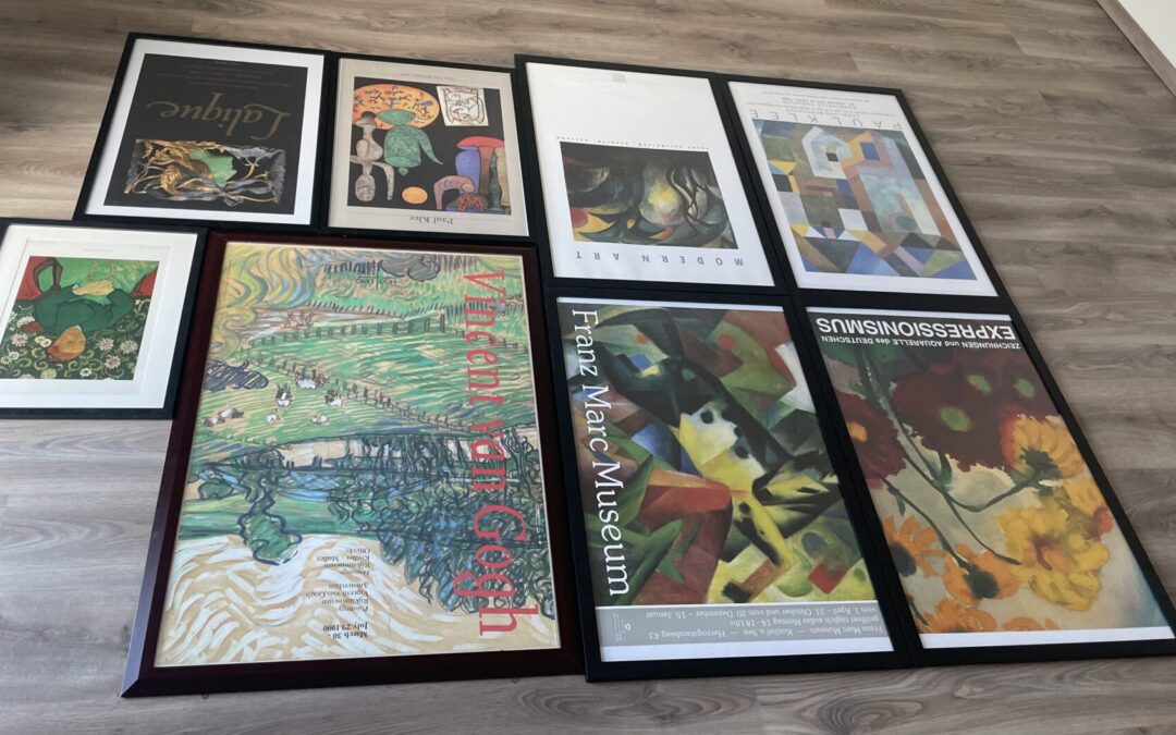 Plakate, Originale, Ausstellungsplakate von Kunsthallen im Rahmen