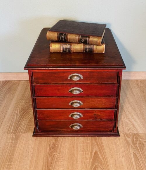 Nähgarnschrank, antik, Gütermann, 1890er, Sammlerstück, viele Fächer, Industrie Design