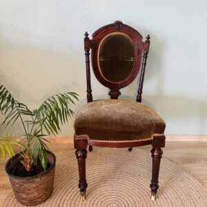 Stuhl, antik, Louis Philippe, Keramik Rollen, Bequemer Sitzfläche, zeitlos schön, Patina