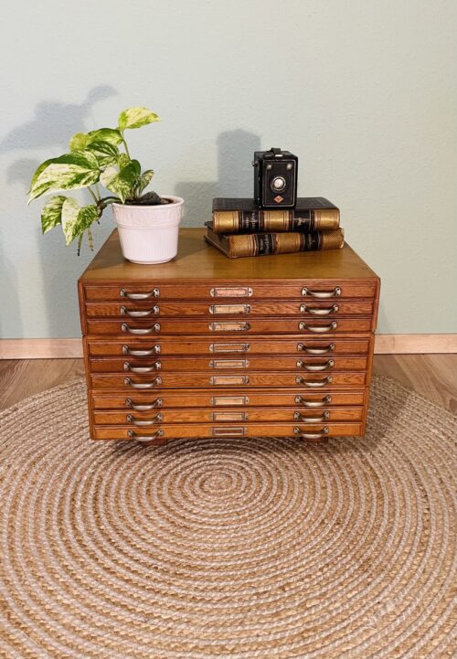 Setzkastenschrank, Schubladenschrank, antik, Vintage, 1950er, inkl. Lettern, Industrie Design