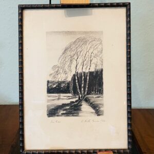 Bild, Kohlezeichnung, antik, H. Dirks Essen, 1926, Signiert, authentisch gerahmt, Sammlerstück