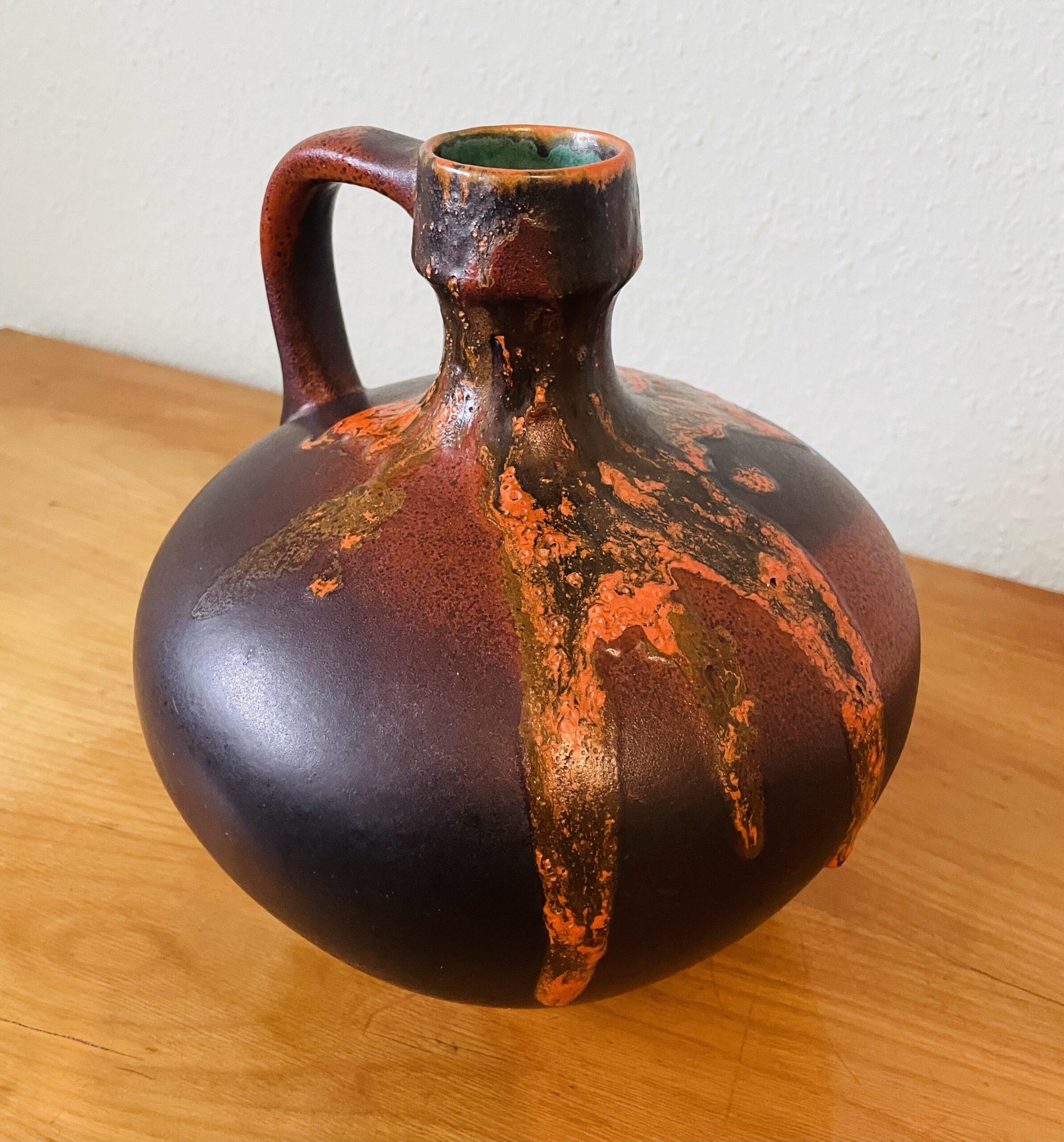 Vase, Vintage, 70er, Fat Lava, Otto Keramik, Nr. 340, Effektglasur, Sammlerstück
