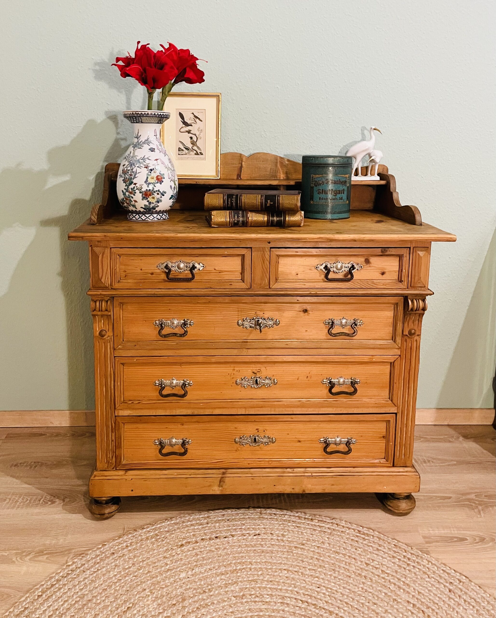 Kommode, antik, 1890er, Gründerzeit, Weichholz, Landhaus, Honigton, Augenweide