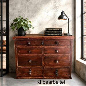 Apothekerschrank, Schubladenschrank, antik, 1880er, Industrie Design, massivem Holz, Hingucker