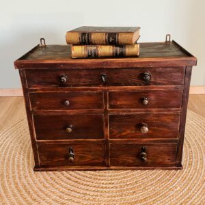 Apothekerschrank, Schubladenschrank, antik, 1880er, Industrie Design, massivem Holz, Hingucker