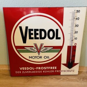 Emailschild Veedol, Motor Oil, antik, 1940er, Thermostat, Sammlerstück, Augenweide, Rarität