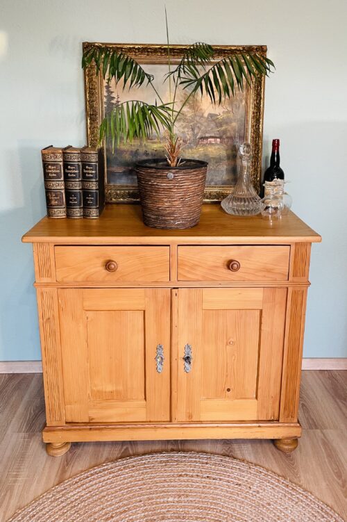 Antike Kommode 1890er Gründerzeit – Weichholz, Landhaus-Charakter, Honigton