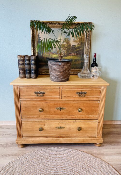Antike Gründerzeit-Kommode aus Weichholz | Honigton 1890er | Landhaus-Charme 🪵✨🏺