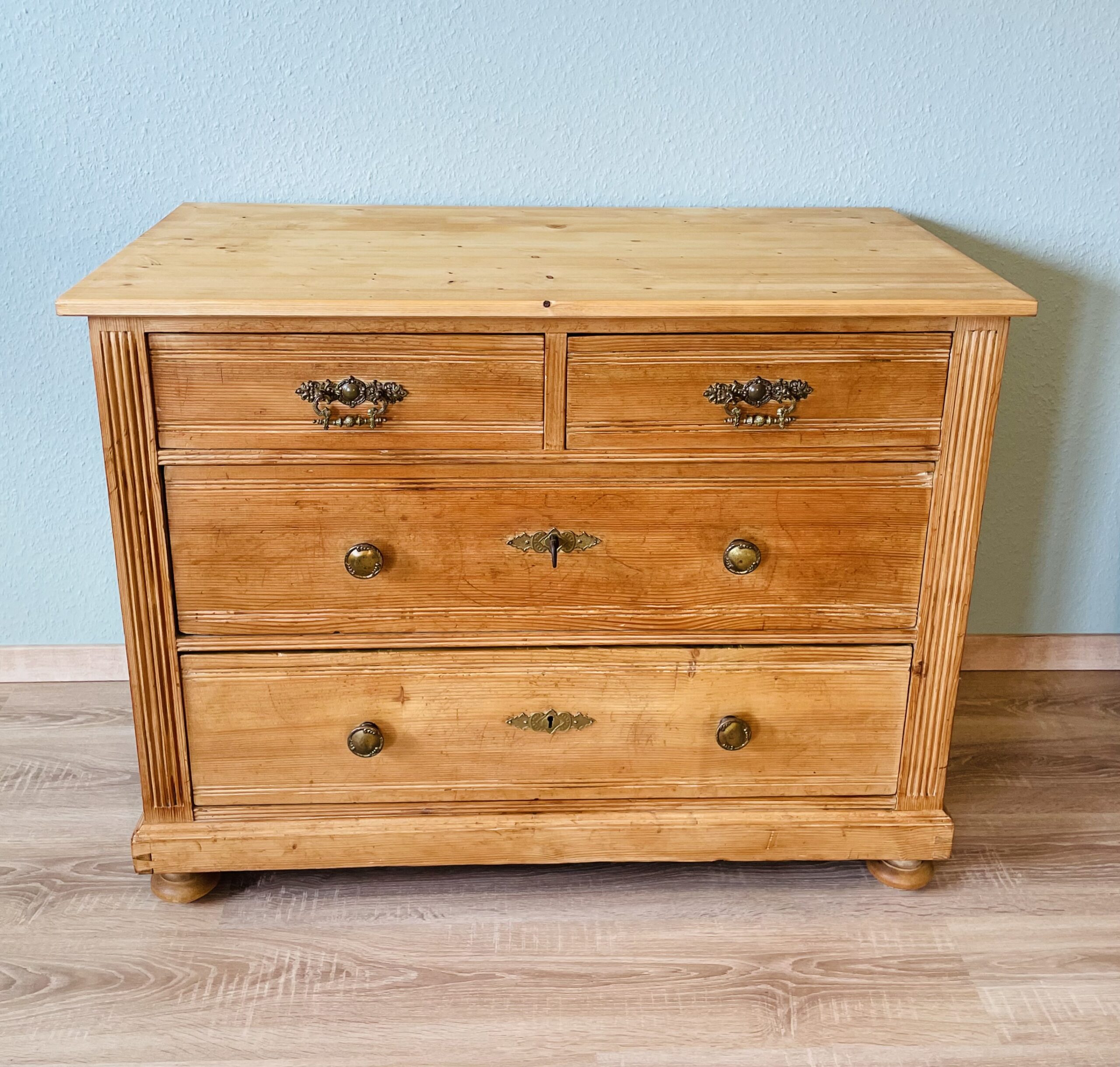 Antike Gründerzeit-Kommode aus Weichholz | Honigton 1890er | Landhaus-Charme 🪵✨🏺