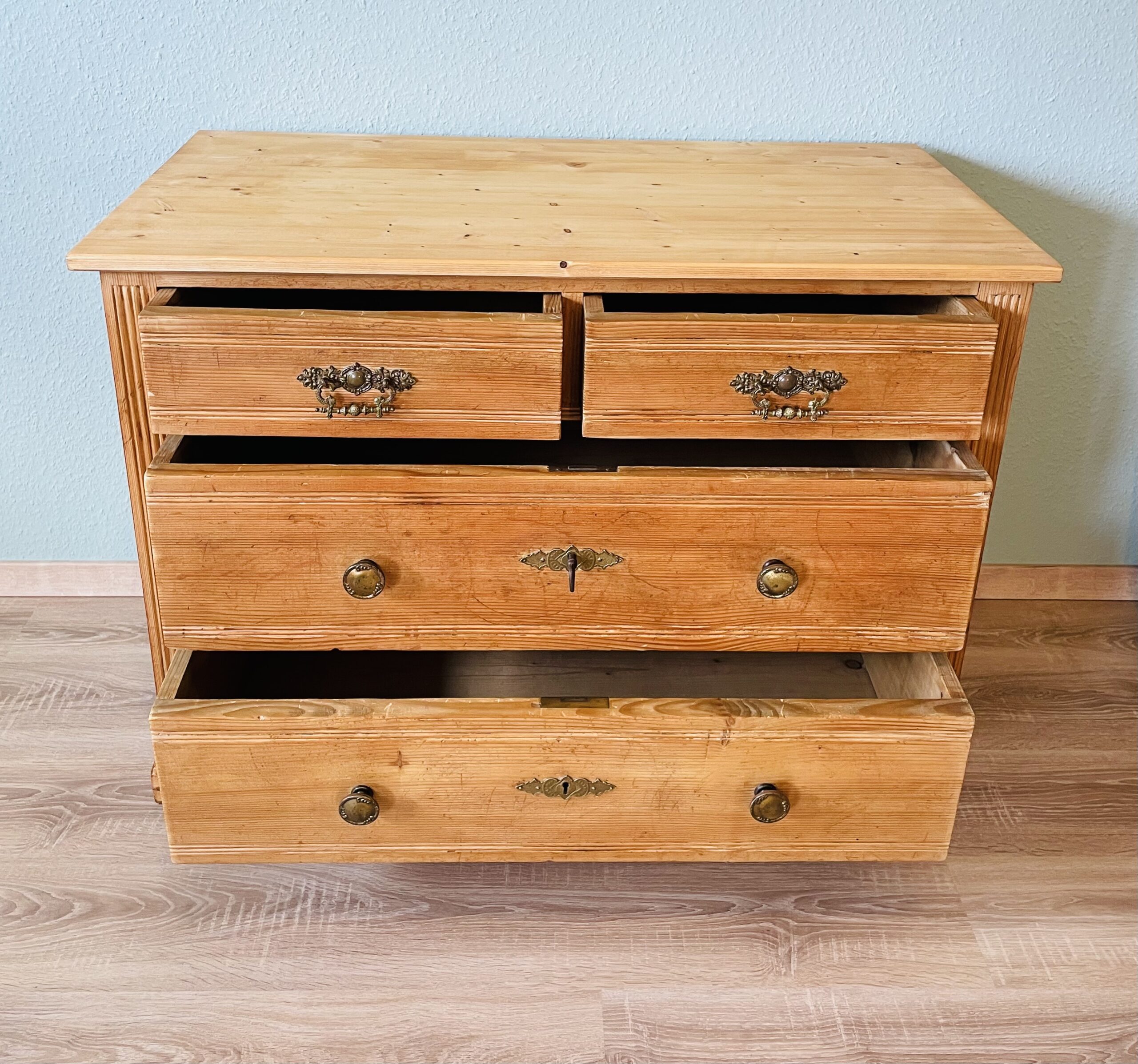 Antike Gründerzeit-Kommode aus Weichholz | Honigton 1890er | Landhaus-Charme 🪵✨🏺