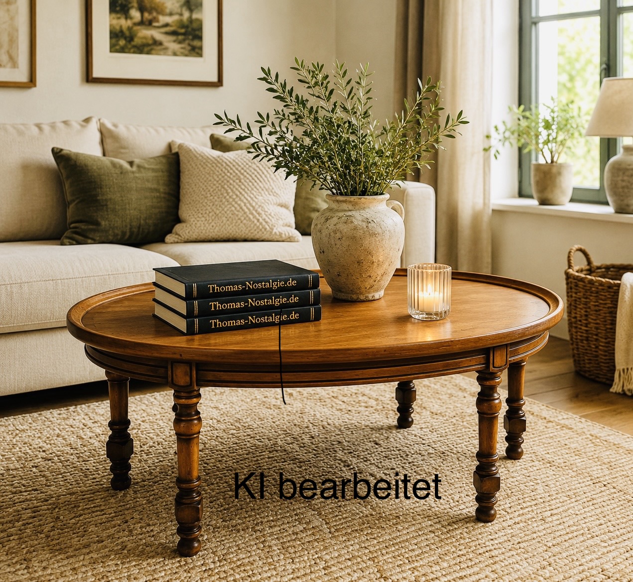 Vintage-Couchtisch Kolonialstil – Massivholz, Patina, Landhaus-Charme