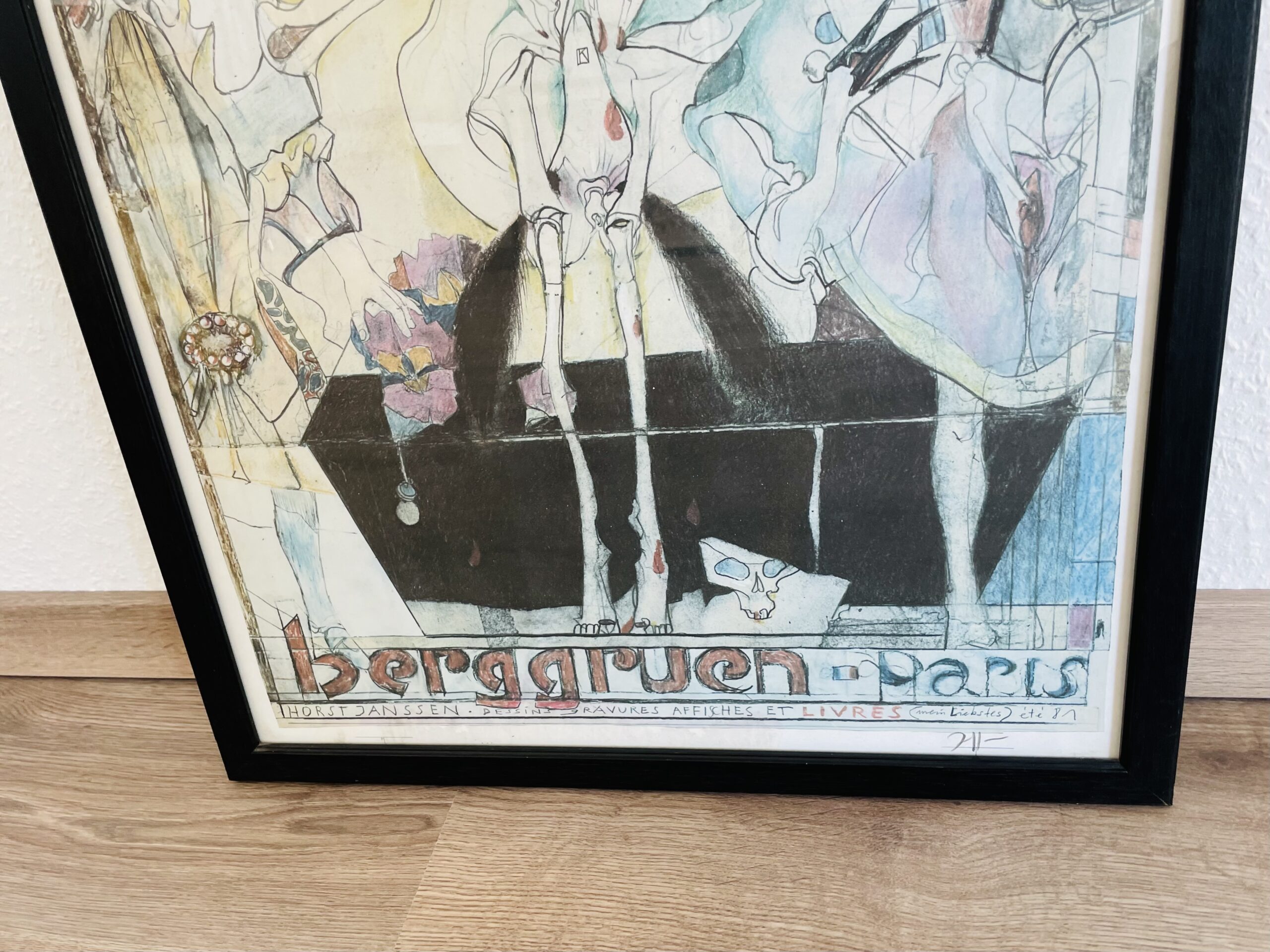 Horst Janssen Druck – Handsigniert, Berggruen Paris 81 Hommage a Maurice Ravel, gerahmt