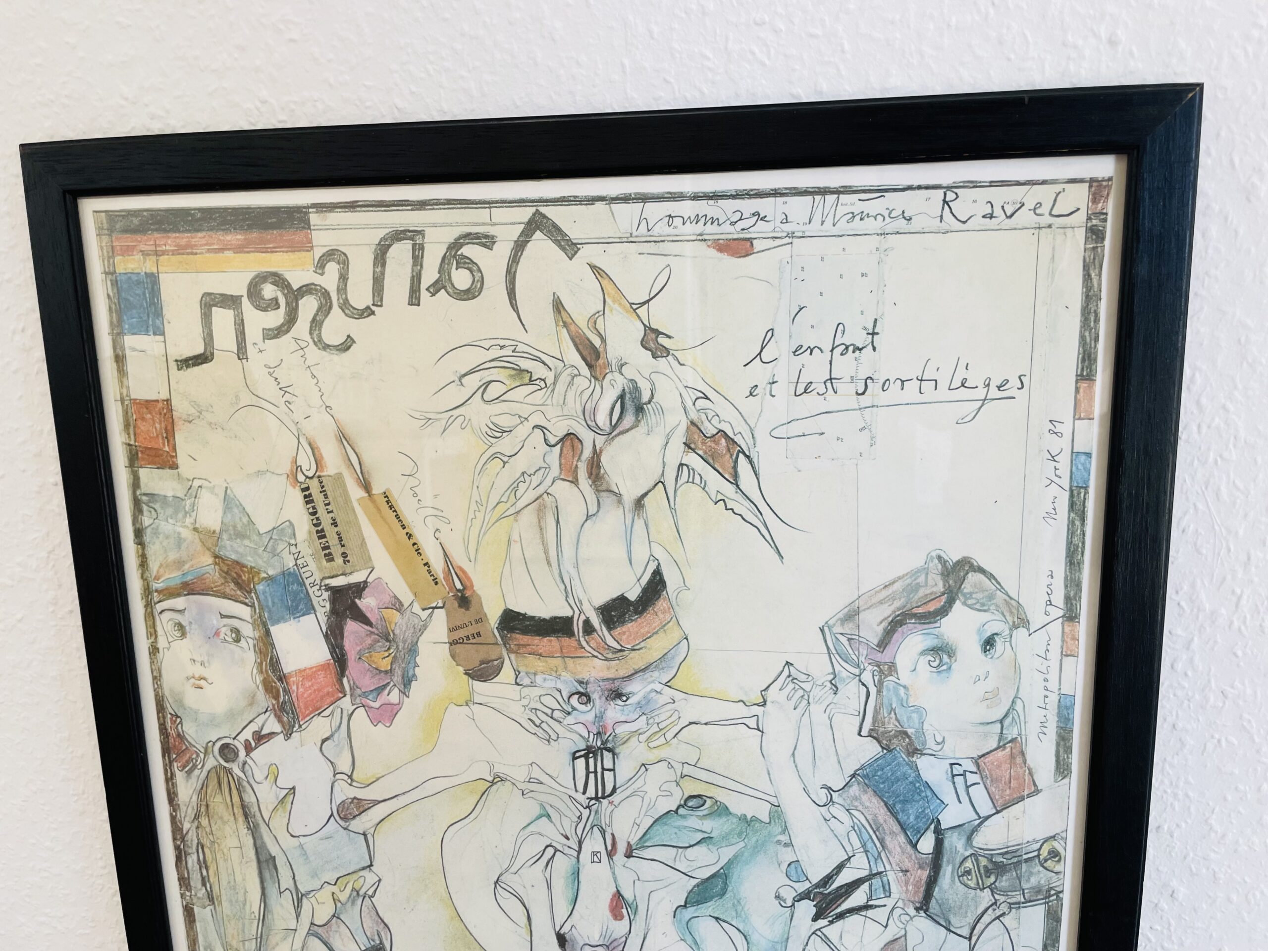 Horst Janssen Druck – Handsigniert, Berggruen Paris 81 Hommage a Maurice Ravel, gerahmt