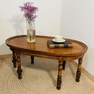 Vintage-Couchtisch Kolonialstil – Massivholz, Patina, Landhaus-Charme