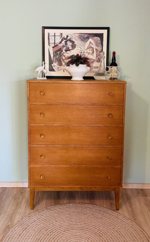 Vintage Kommode – Mid Century Modern, 1960er, Eichenfurnier, zeitloser Design Klassiker