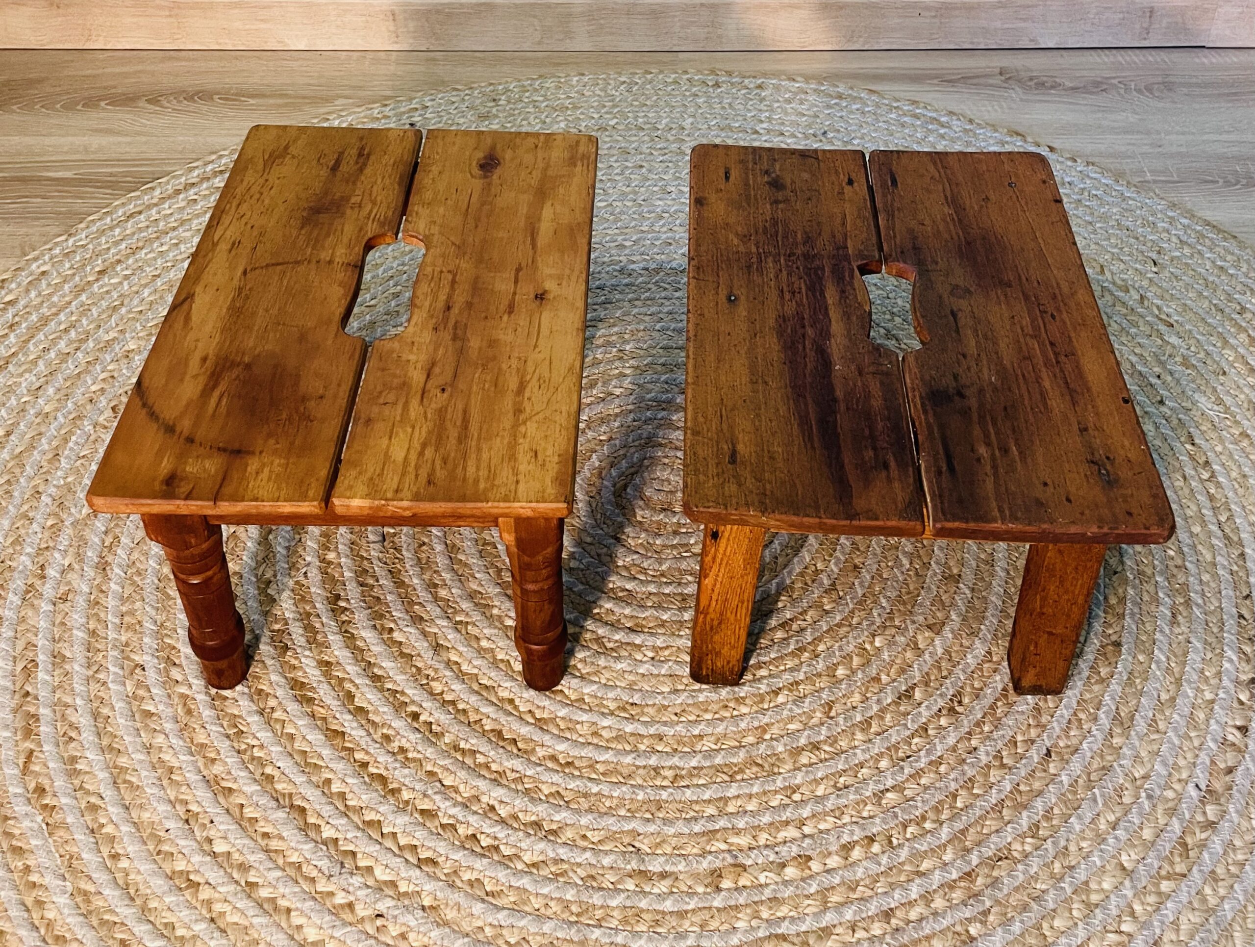 Antiker Gründerzeit Hocker 2er-Set, Landhausstil, Vintage – Dekoration & Ablage