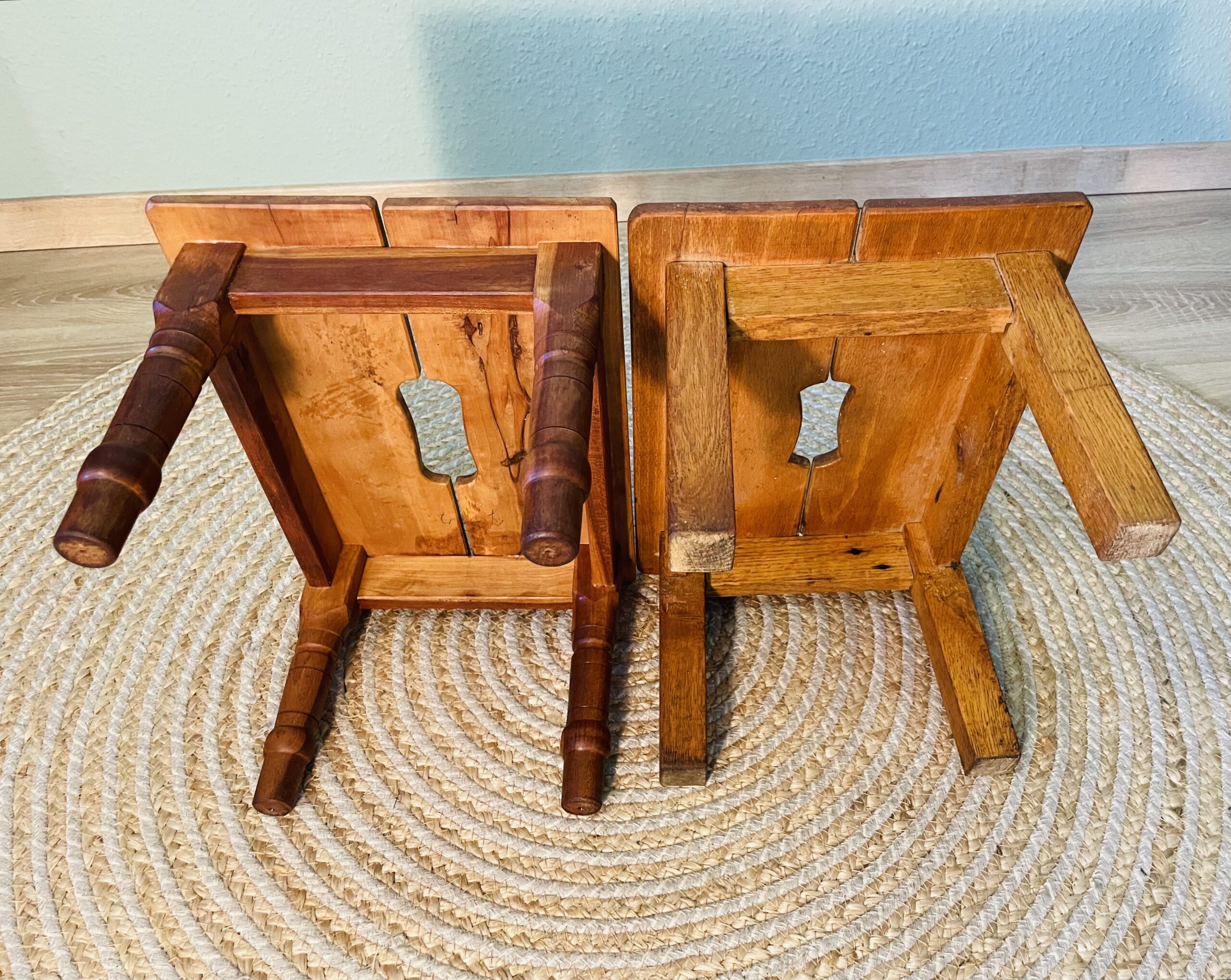 Antiker Gründerzeit Hocker 2er-Set, Landhausstil, Vintage – Dekoration & Ablage