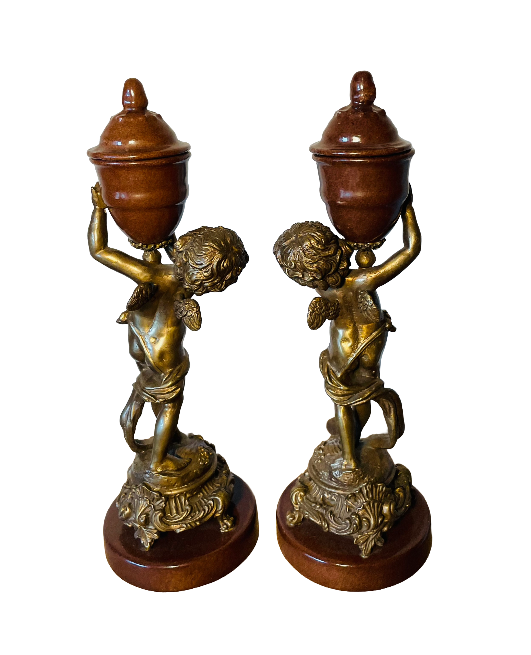 Elegante Vintage-Skulptur: Kandelaber-Paar im Napoleon-Stil von der Art Deco Cesar Collection