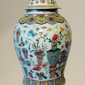 Antike Tongzhi-Vase, Famille Rose, Deckeltopf (1862-1875) mit Echtheitszertifikat Nr.199. Sammlerwert, stilvolle Dekoration