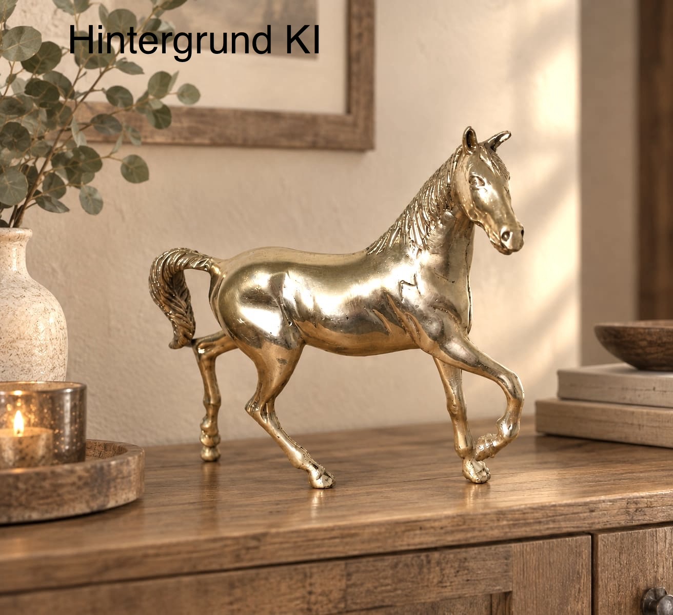 Pferdestatue Vintage Mid Century – Versilbertes Messing, 1950/60er, hochwertig, Blickfang jeder Raum, 1,15kg