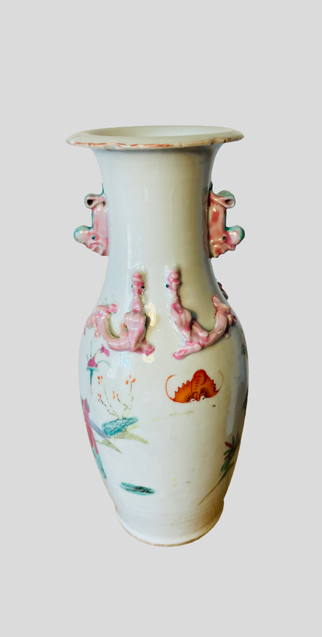 Chinesische Porzellanvase, Familie – Rose -Stil, antik, Figurenszenen, Nr.295, Kuang Hsu, 1875-1908
