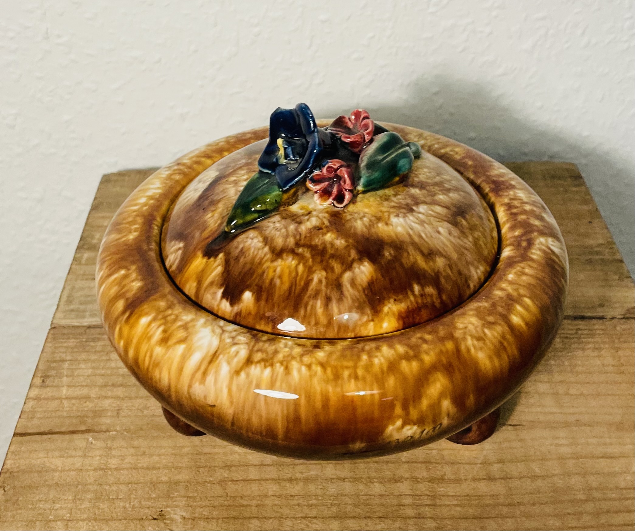 Keramik Deckeldose, Bonboniere, Vintage, Jasba Manufaktur, West German Pottery