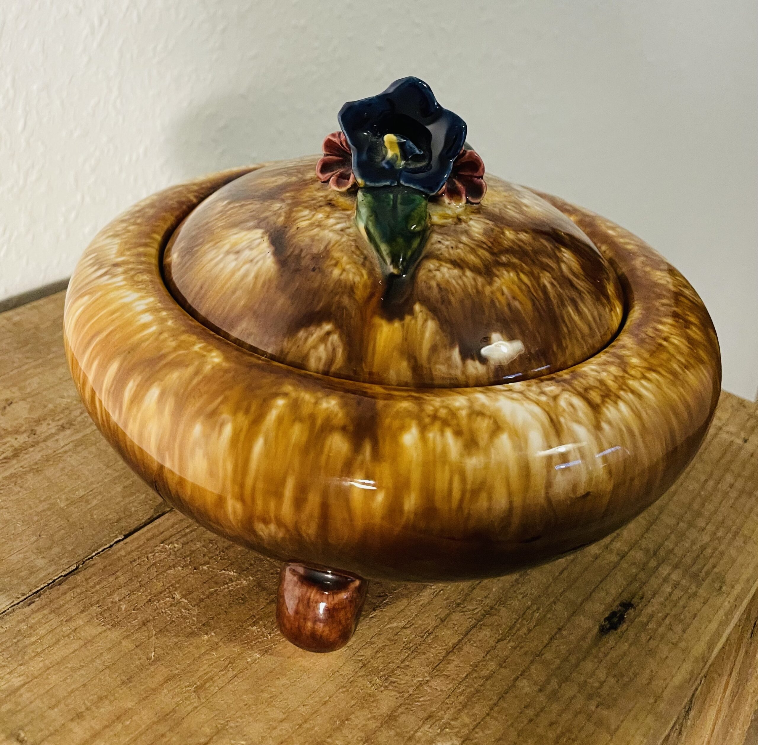 Keramik Deckeldose, Bonboniere, Vintage, Jasba Manufaktur, West German Pottery