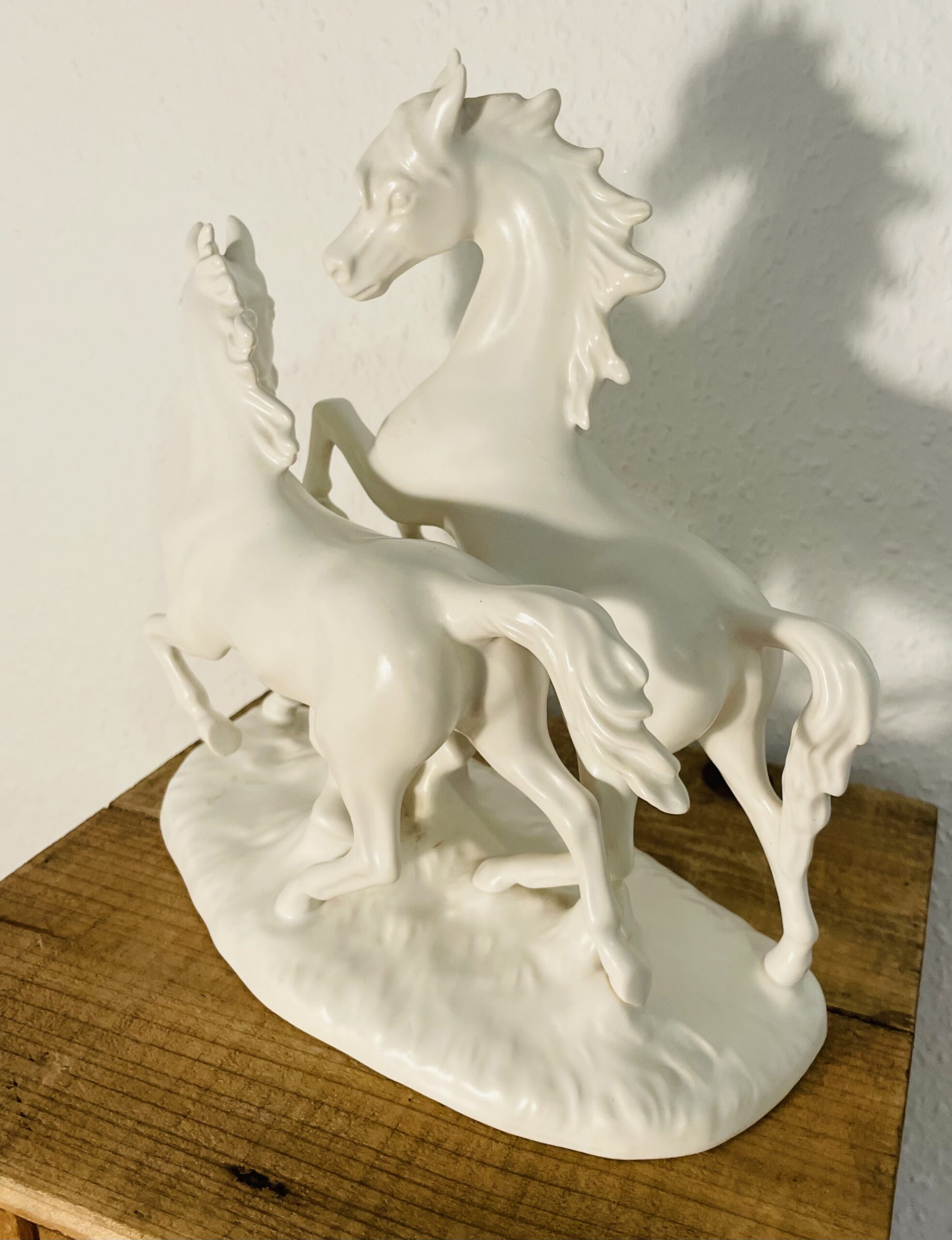 Porzellanfigur, Wildpferde, Vintage, 1970er, Made in W. Germany, Nr. 3232, Sammlerstück