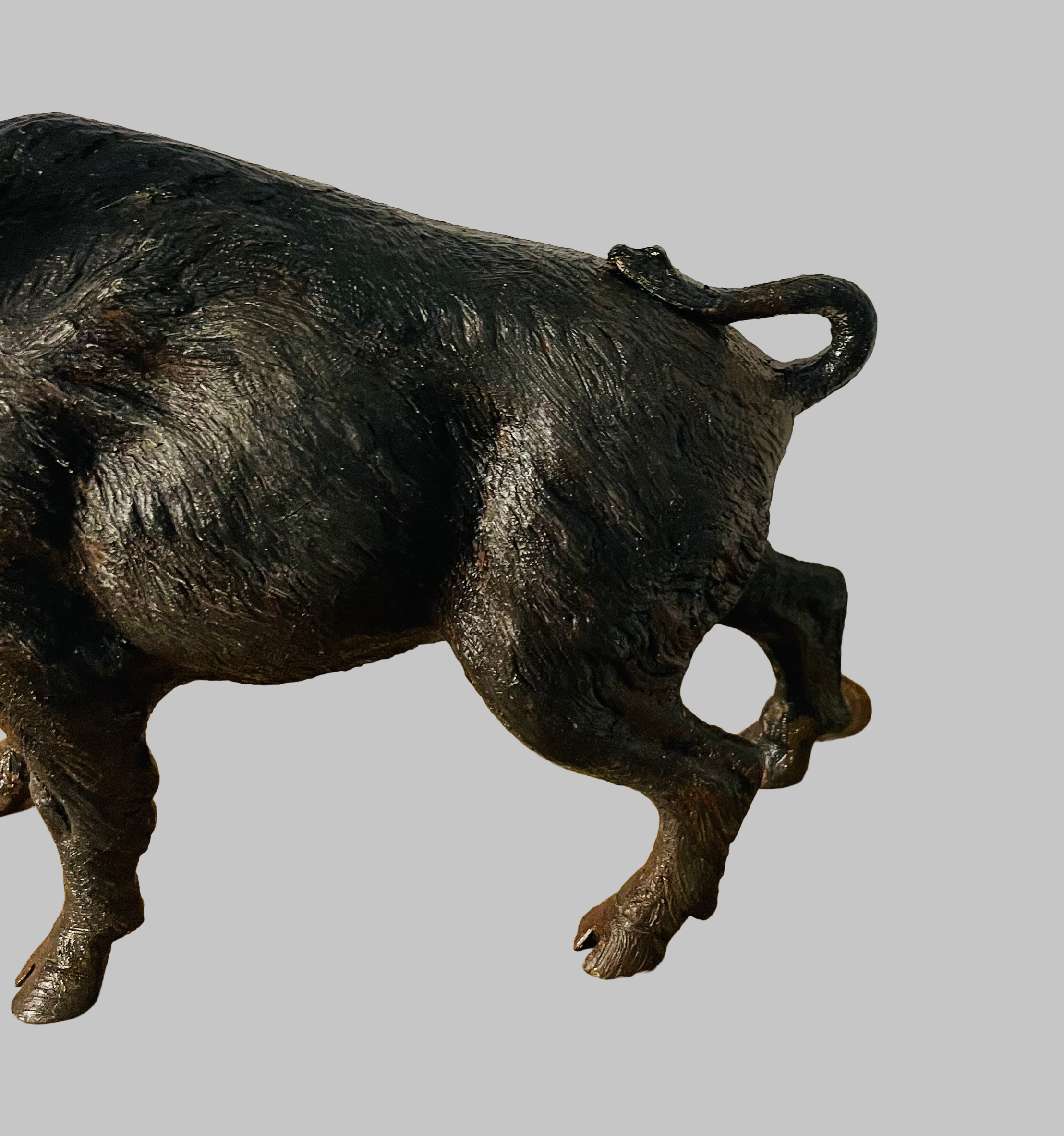 Skulptur Wildschwein – Messing, Vintage, Used Look – Sammlerstück, 3,4 kg, Dekoration