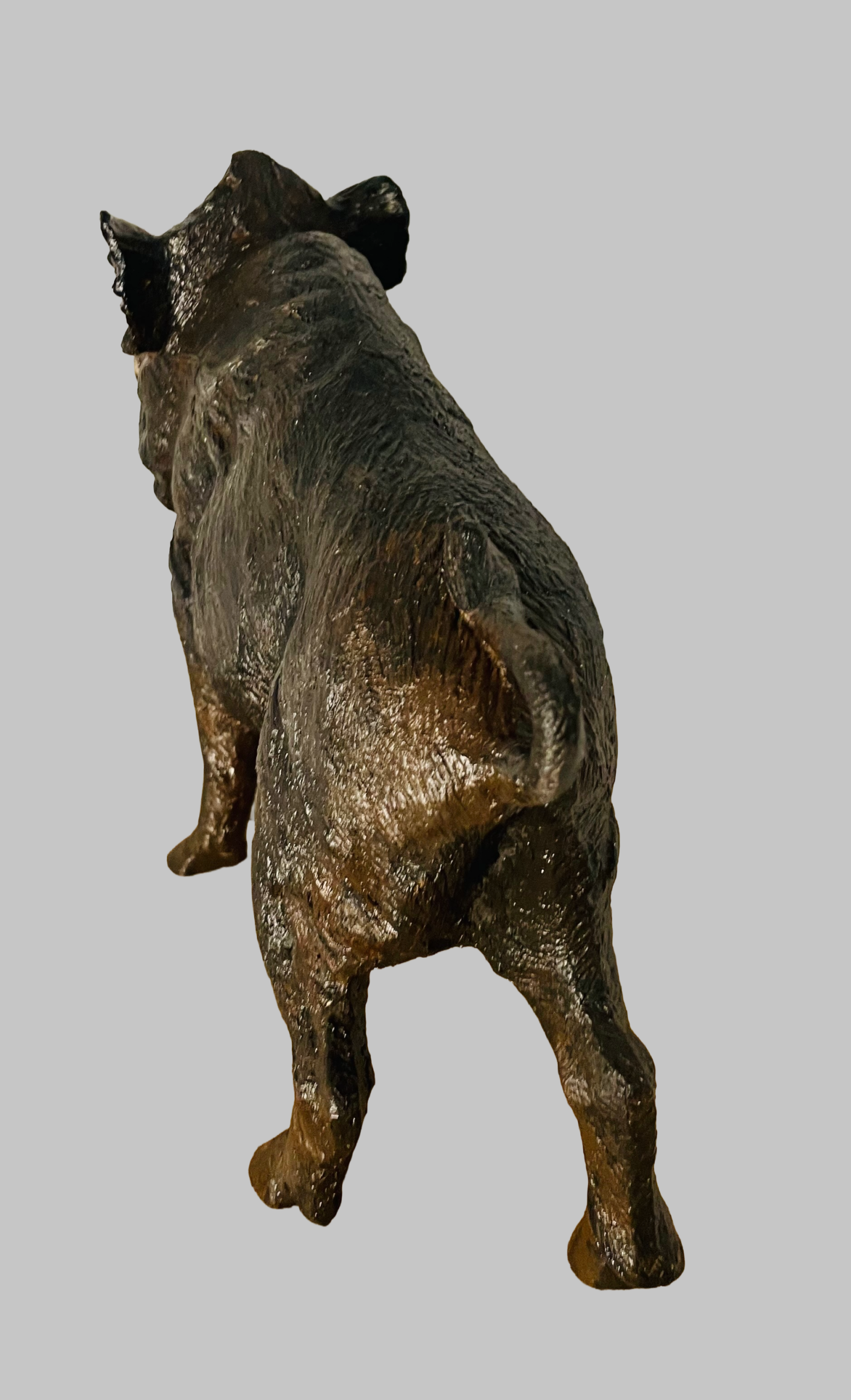 Skulptur Wildschwein – Messing, Vintage, Used Look – Sammlerstück, 3,4 kg, Dekoration