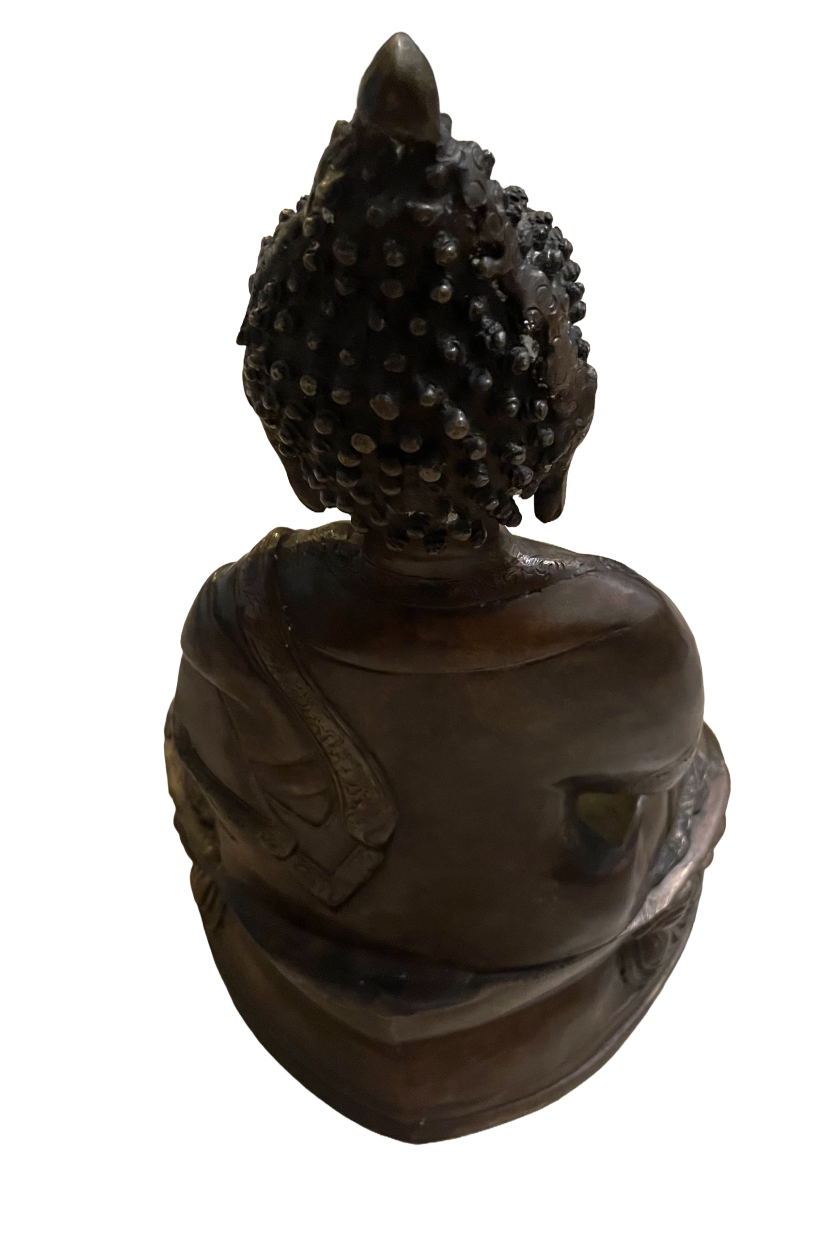 Vintage Bronzefarbene Buddha-Skulptur auf Lotussockel – 5,5 kg Messingkunst, echtes Sammlerobjekt