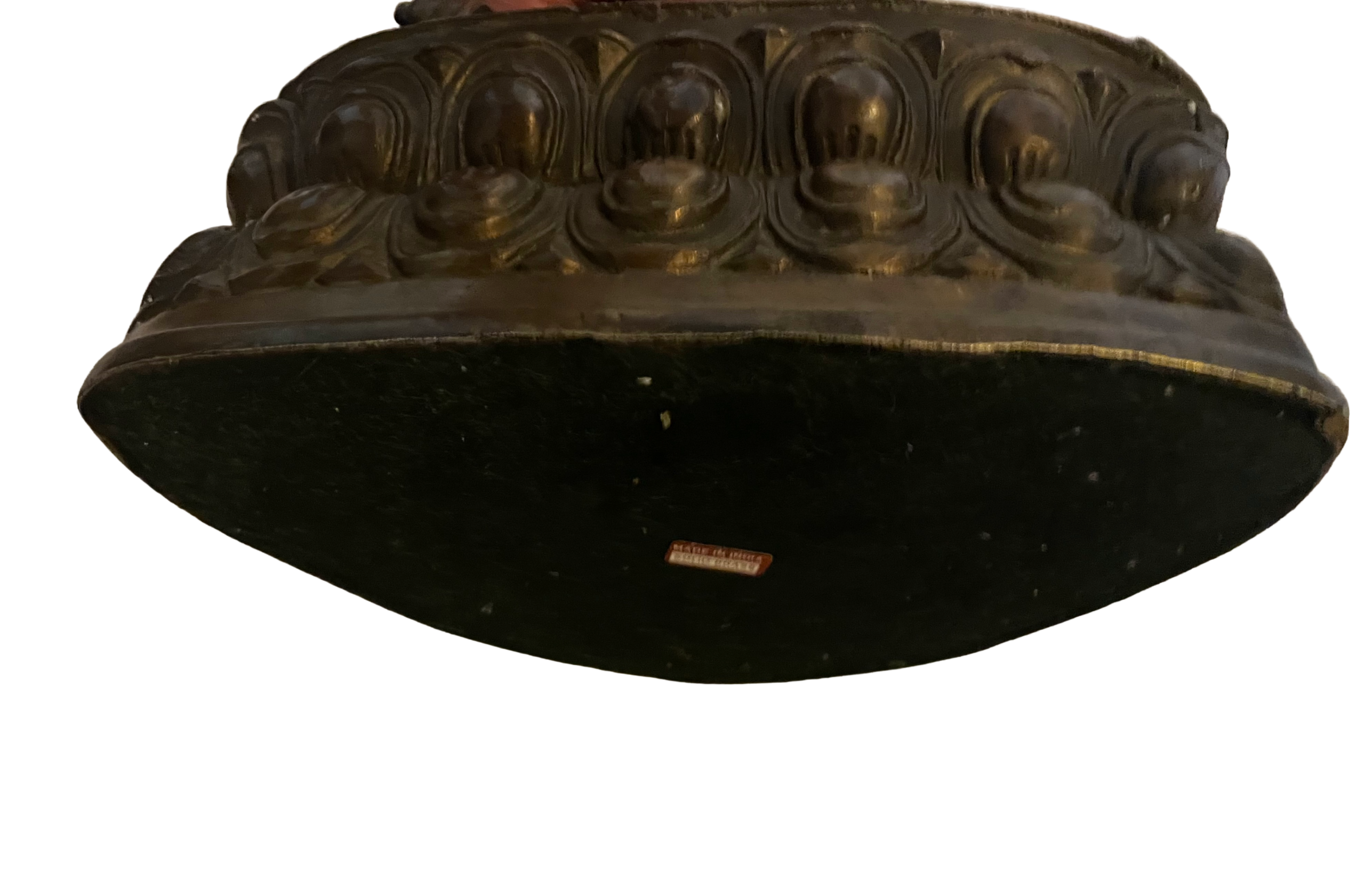 Vintage Bronzefarbene Buddha-Skulptur auf Lotussockel – 5,5 kg Messingkunst, echtes Sammlerobjekt