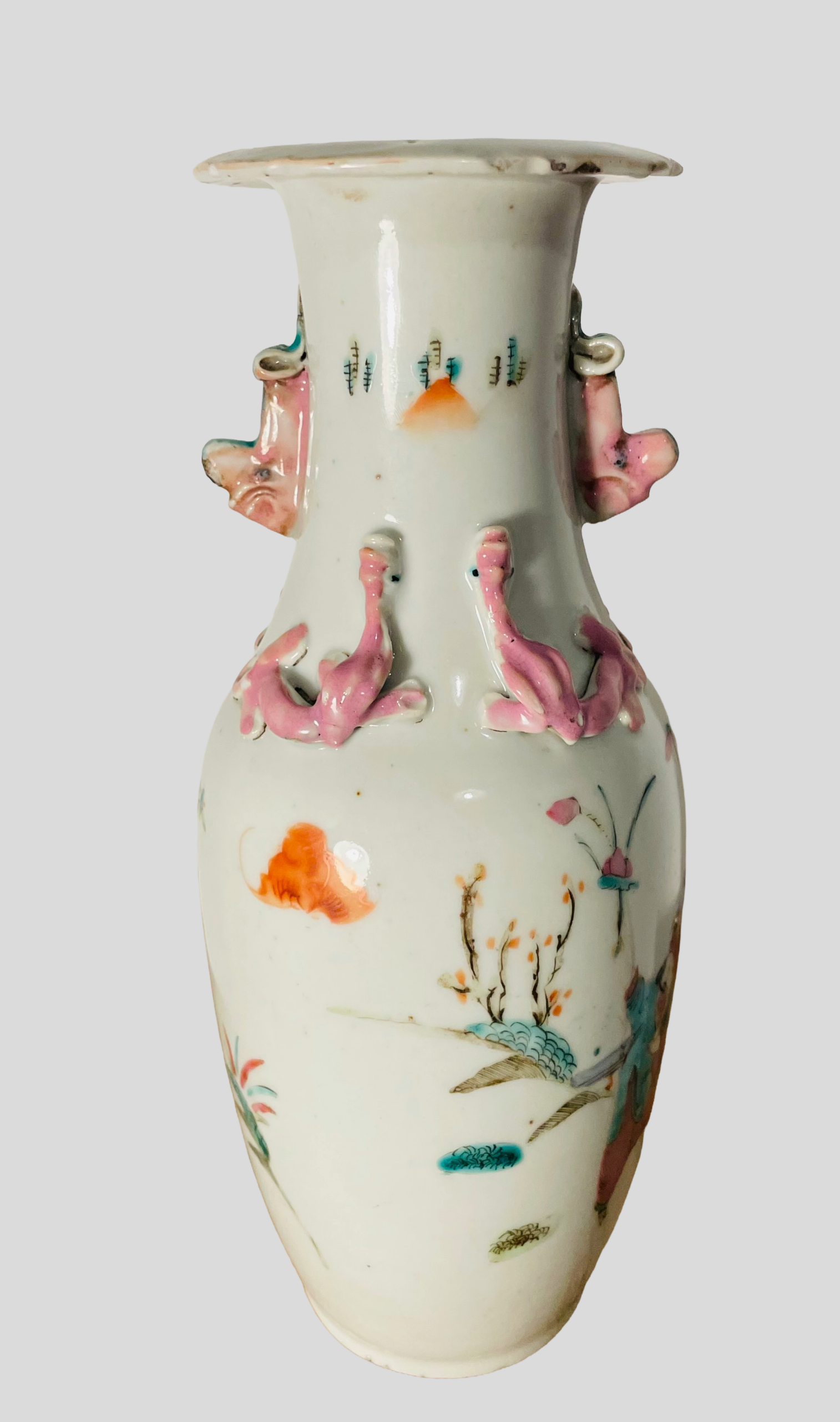 Chinesische Porzellanvase, Familie – Rose -Stil, antik, Figurenszenen, Nr.296, Kuang Hsu, 1875-1908