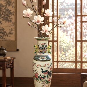 Chinesische Familie Rose – Antike Vase mit Halsdekor, Späte Qing Dynastie 1875–1908 (Nr.3273)